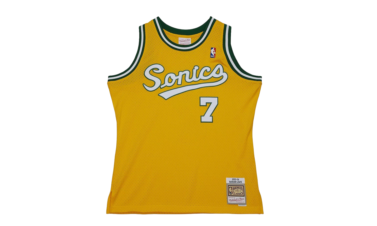 NBA Hardwood Classics Jersey "2003 Seattle Supersonics Rashard Lewis - Yellow" SMJY6203 SSU03RLIYELL