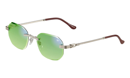 Hustler Rimless Drill Mount 24KT "White Gold / Neon Green Flash Purple" DMHU2 0051 44D3