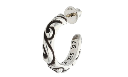 Scroll Hoop Earring "Silver" CHRM0805