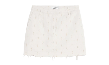 LINEN EMBROIDERED MINI SKIRT "Ecru" RW ST0203 D061 E23 02