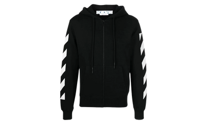 Diag Arrow Knit Zip Hoodie "Black / White" OMHA080C99KNI0011001