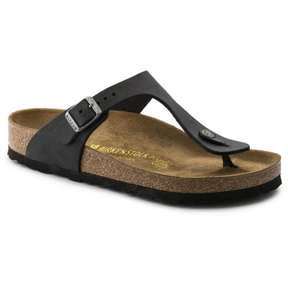 Gizeh Oiled Leather Sandal in Black