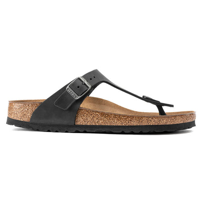 Gizeh Oiled Leather Sandal in Black