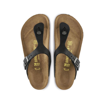 Gizeh Oiled Leather Sandal in Black