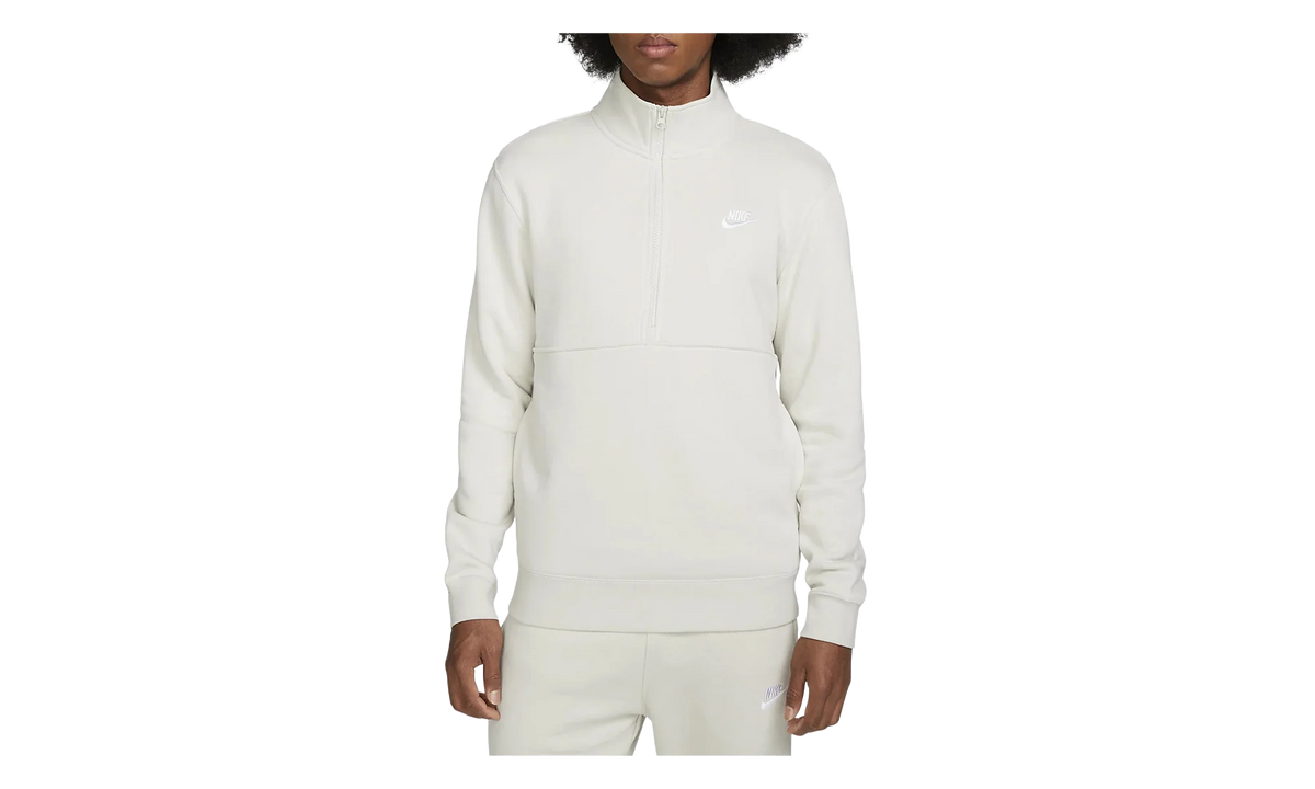 Sportswear Club Brushed-back 1/2 Zip Pullover "Light Bone / White" DD4732 073
