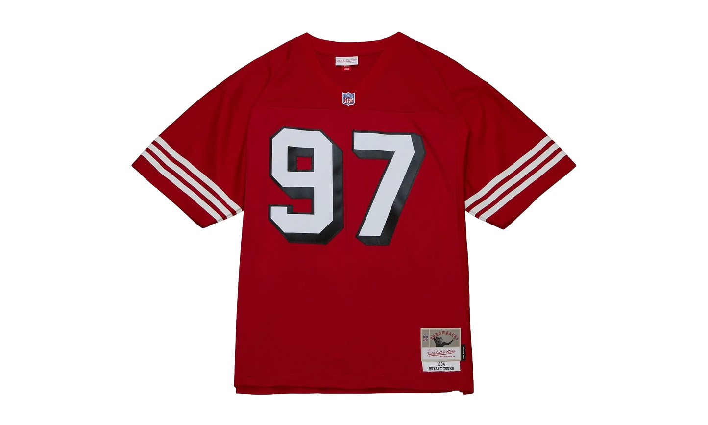 NFL Bryant Young Legacy Jersey "1994 San Francisco 49ers - Scarlet" LGJY3195 SF494BYOSCAR