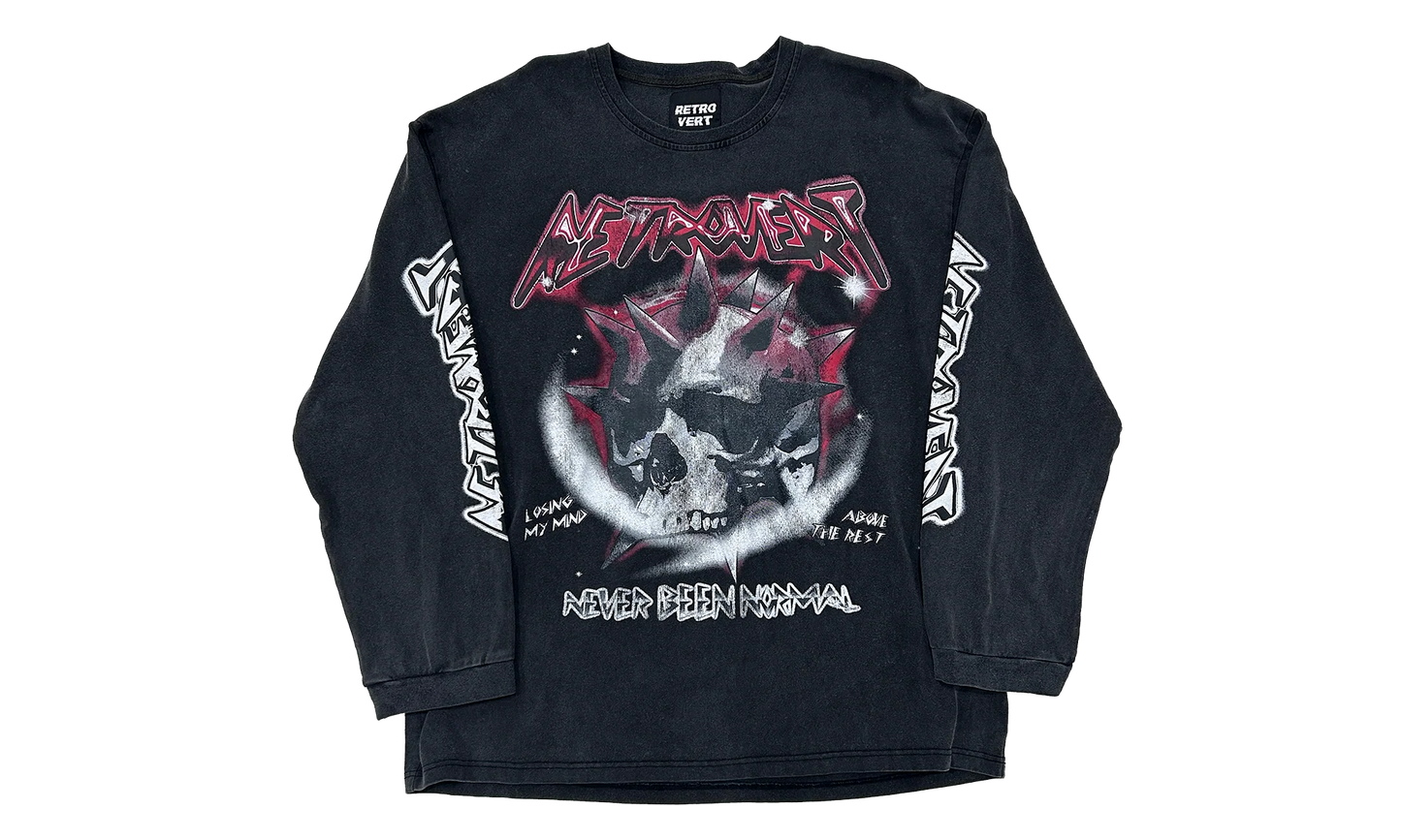 Skull Longsleeves Shirt "Black" RET018