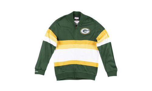 NFL Front Stripe Full Zip Sweater "Green Bay Packers - Hunter Green" SWTRAJ18024 GBPHNGN