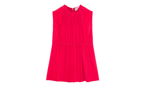 SILK SLEEVELESS WAISTED TOP "Red" RW TO0016 5735 A23 594