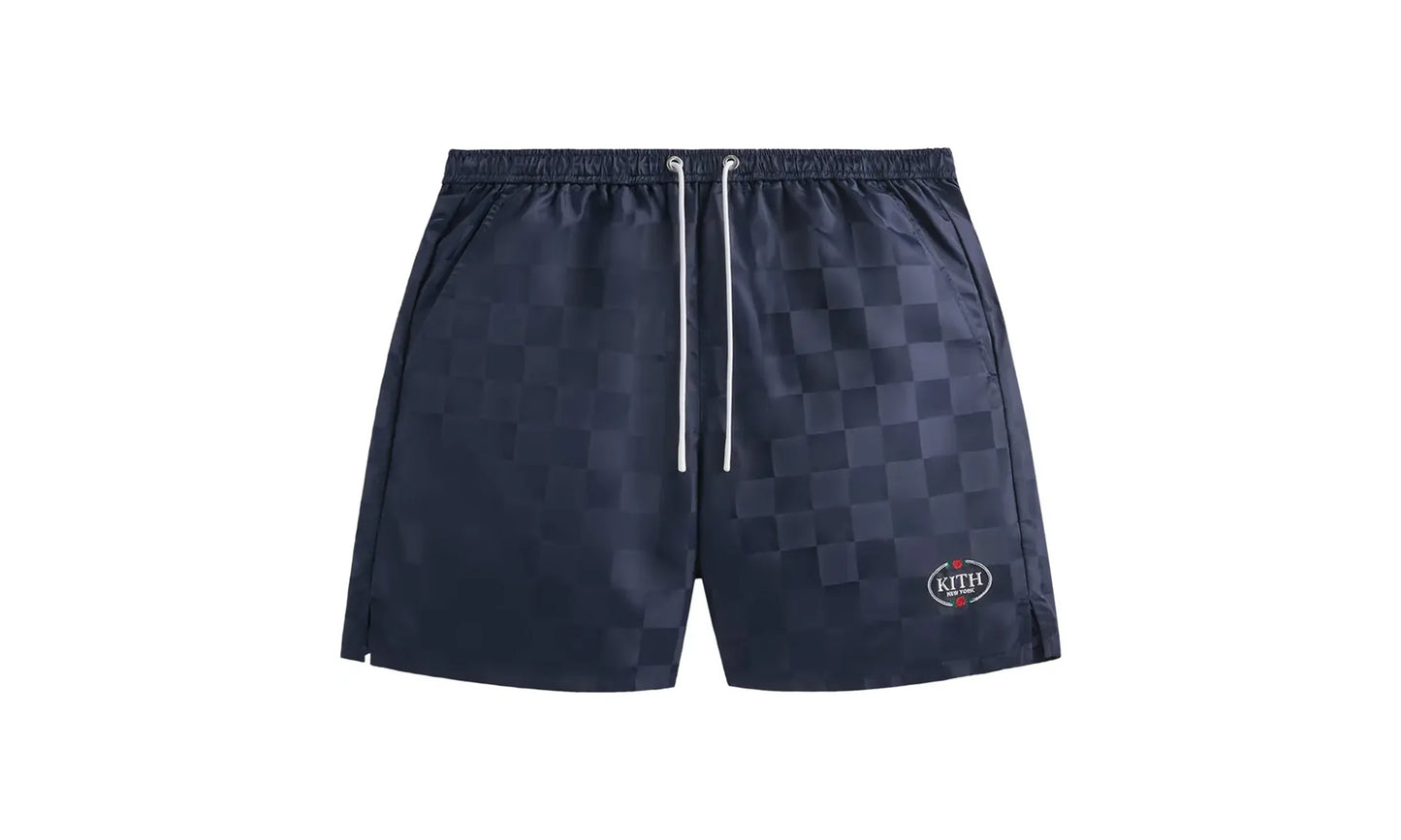 Checkered Satin Collins Short "Nocturnal" KHM070002 413