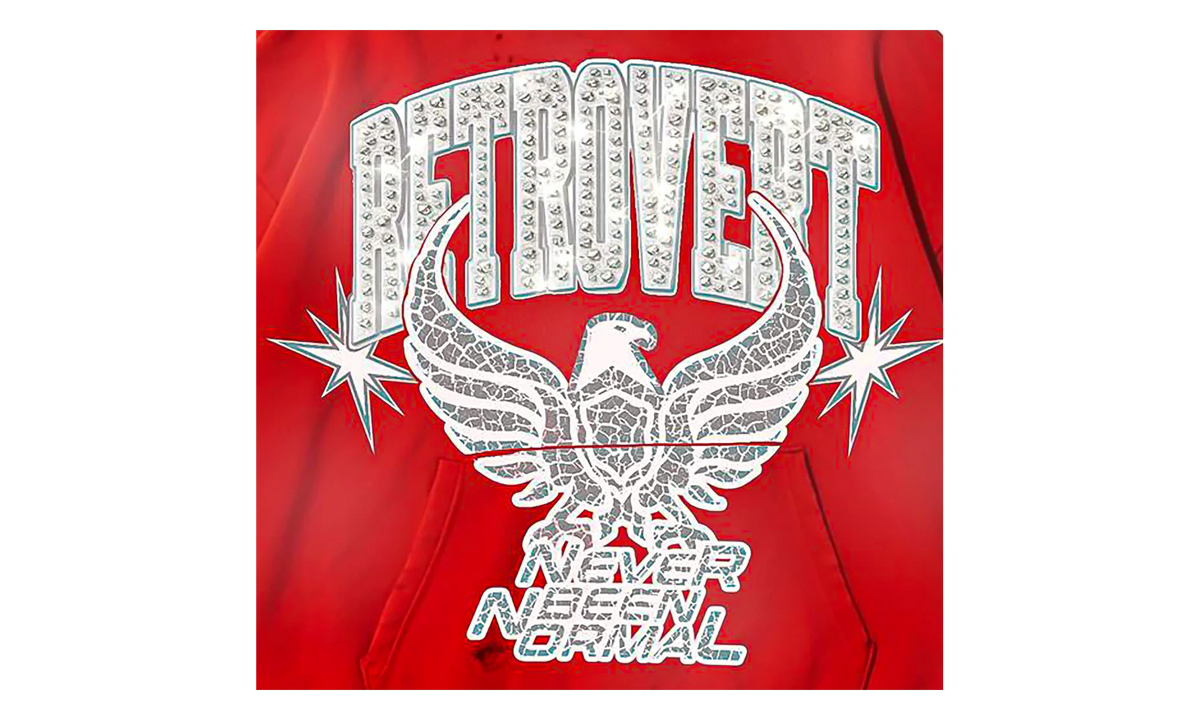 Rhinestone Never Been Normal Hoodie "Red" RET003