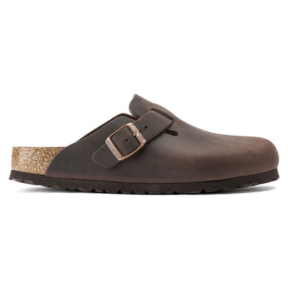 Boston Oiled Leather Classic Footbed Clog in Habana