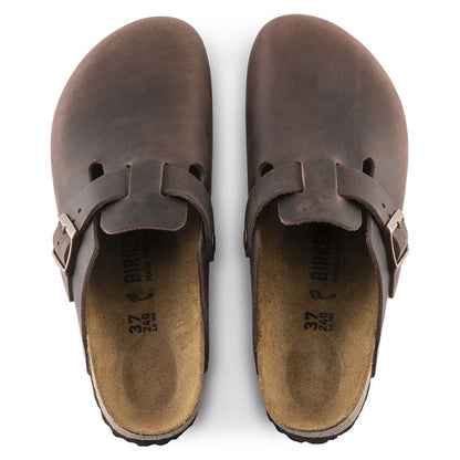 Boston Oiled Leather Classic Footbed Clog in Habana