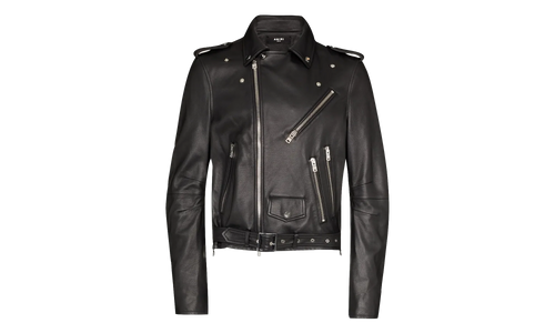 Leather Motorcycle Jacket "Black" MLJ033 001