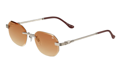 Hustler Rimless Drill Mount 24KT "White Gold / Light Brown Gradient" DMHU2 0059 47D5