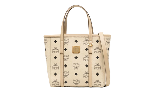 Mini Toni Shopper in Visetos "Beige / Black" MWPAATN04I8001
