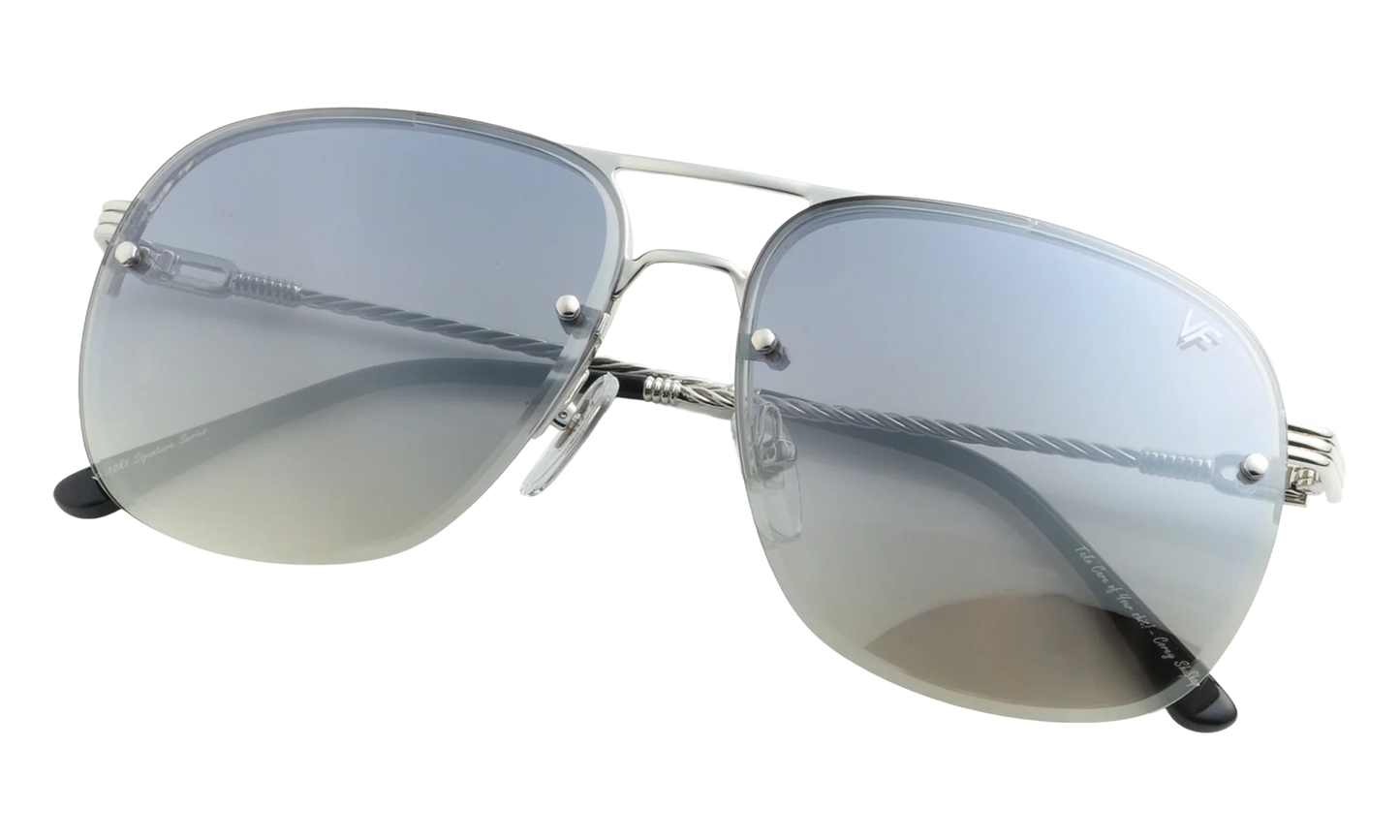 Snatch Bevel Rimless Drill Mount 18KT "White Gold / Pastel Gray Gradient Flash Silver" DMSN2 0006 48D1