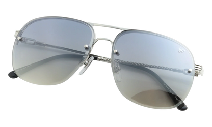 Snatch Bevel Rimless Drill Mount 18KT "White Gold / Pastel Gray Gradient Flash Silver" DMSN2 0006 48D1