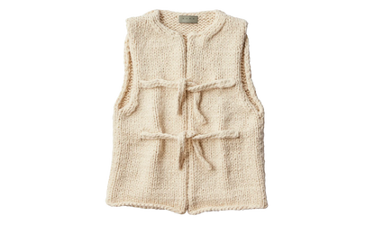 Hand Knit Vest "White" 963978