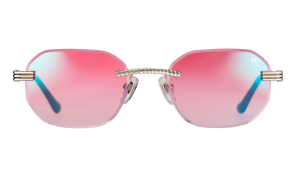 Hustler Rimless Drill Mount 24KT "White Gold / Candy Pink Multiflash" DMHU2 0055 45D2