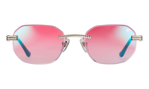 Hustler Rimless Drill Mount 24KT "White Gold / Candy Pink Multiflash" DMHU2 0055 45D2