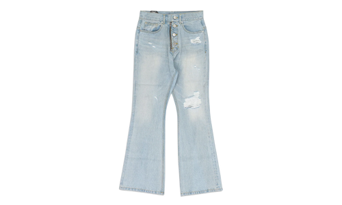 Double Closure Flared Denim "Blue" PI00002
