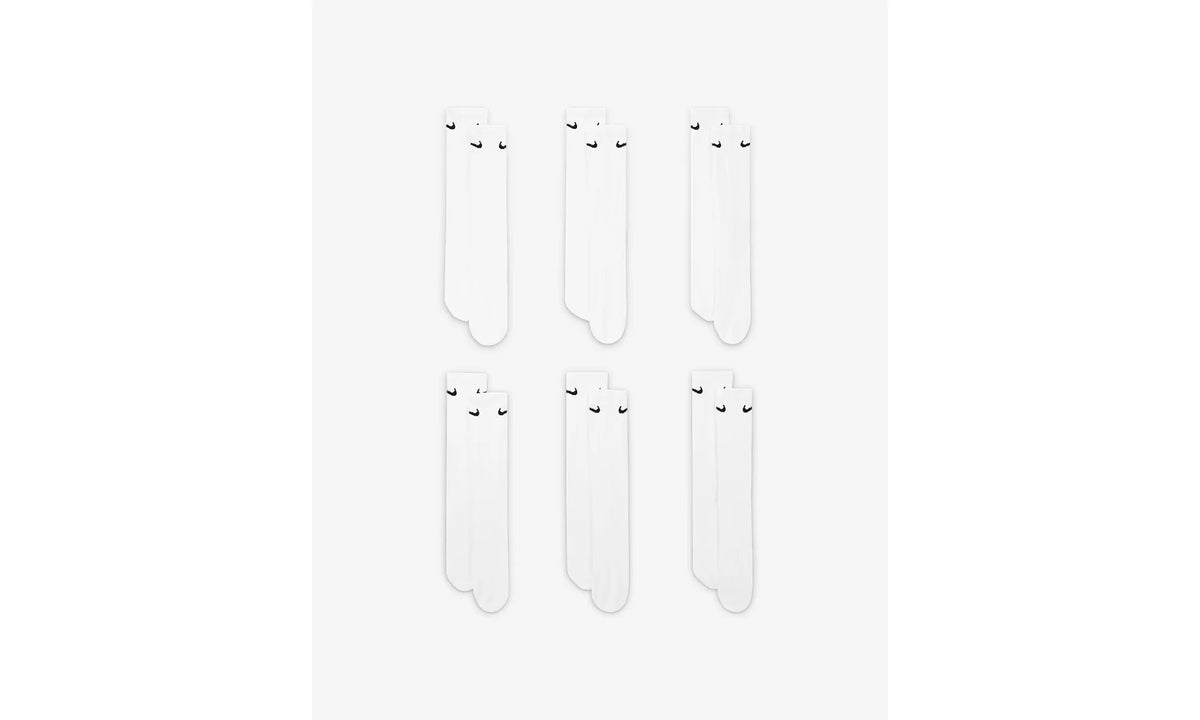 Everyday Cushioned Training Crew Socks (6 Pairs) "White / Black" SX7666 100