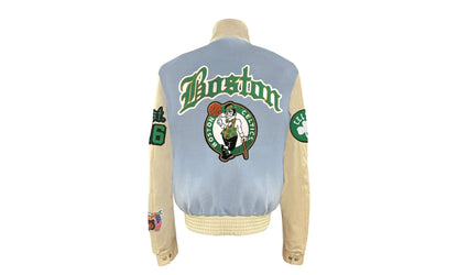 Boston Celtics Wool & Leather Old English Varsity Jacket "Blue" NBA BOS CEL 100