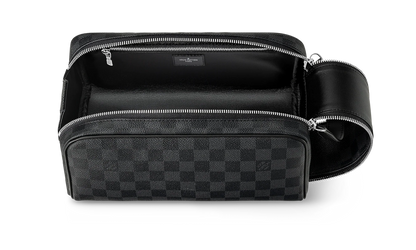 Dopp Kit Toilet Pouch "Damier Graphite Canvas" N40127