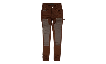 Denim Leather Workman Pants "Brown" MDS121 210
