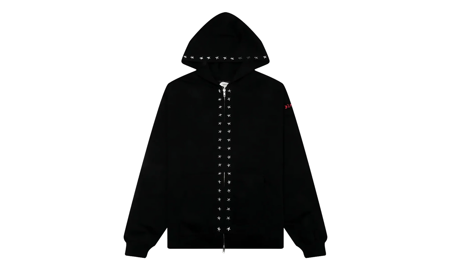 Dane Studded Full Zip Hoodie "Zero - Black" P26SPZ002-BLK