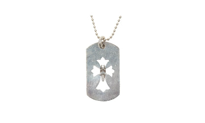 Dagger Dog Tag Pendant & Ball Chain "Silver" CHRM0664