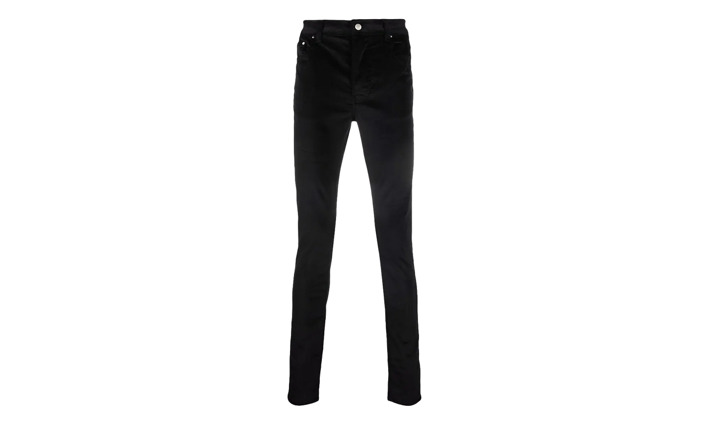 Velour Skinny Stack Denim Jeans "Black" MDS086 001