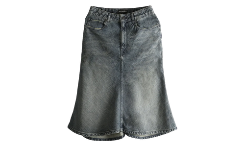 Godet Midi Skirt WMNS "Navy / Green / Yellow" 852330 TTW76 3394