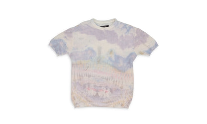 Tie Dye Knit Short Sleeve Shirt "Purple" MULTICOLOR_TIE_DYE_KNIT