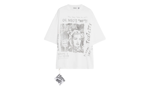 PRINTED COTTON TEE "White" RU TS0026 J117 P24 074