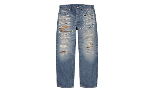 MM6 Maison Margiela Distressed Loose Fit Selvedge Jean "SS26 - Blue" SU27182
