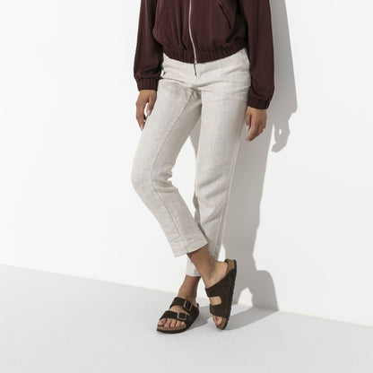 Arizona Suede Leather Soft Footbed Sandal in Mocha