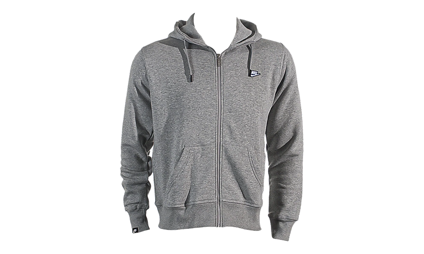 Brushed Fleece Zip Hoodie "Heather Grey / Black" 502638 063