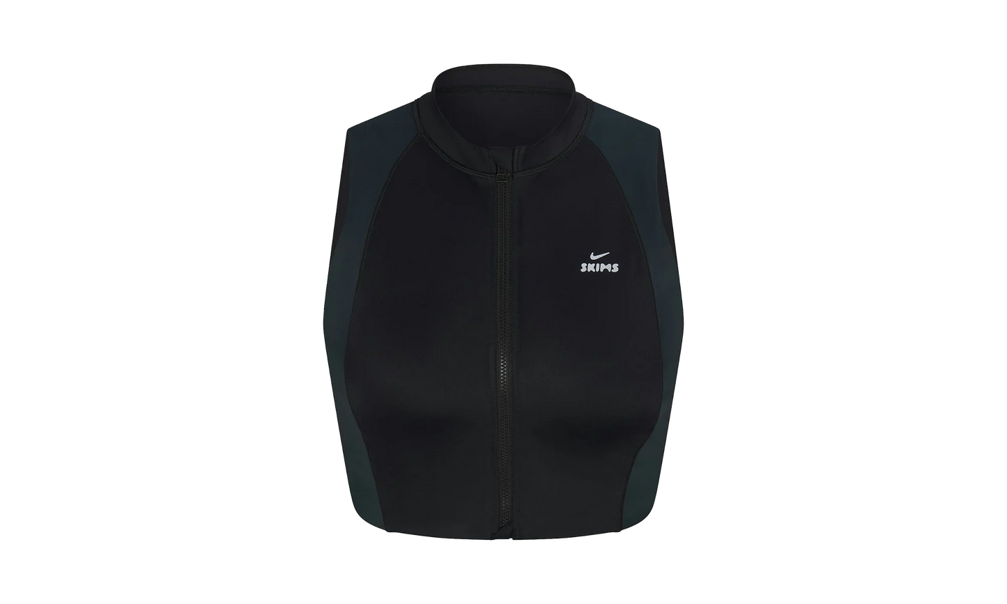 SHINE FRONT ZIP BRA "Nike - Obsidian And Dark Teal" SKM048