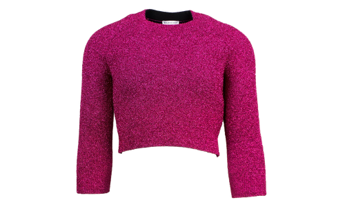 Cropped Crewneck Sweater "Pink Metallic" 482209 T6092 4407
