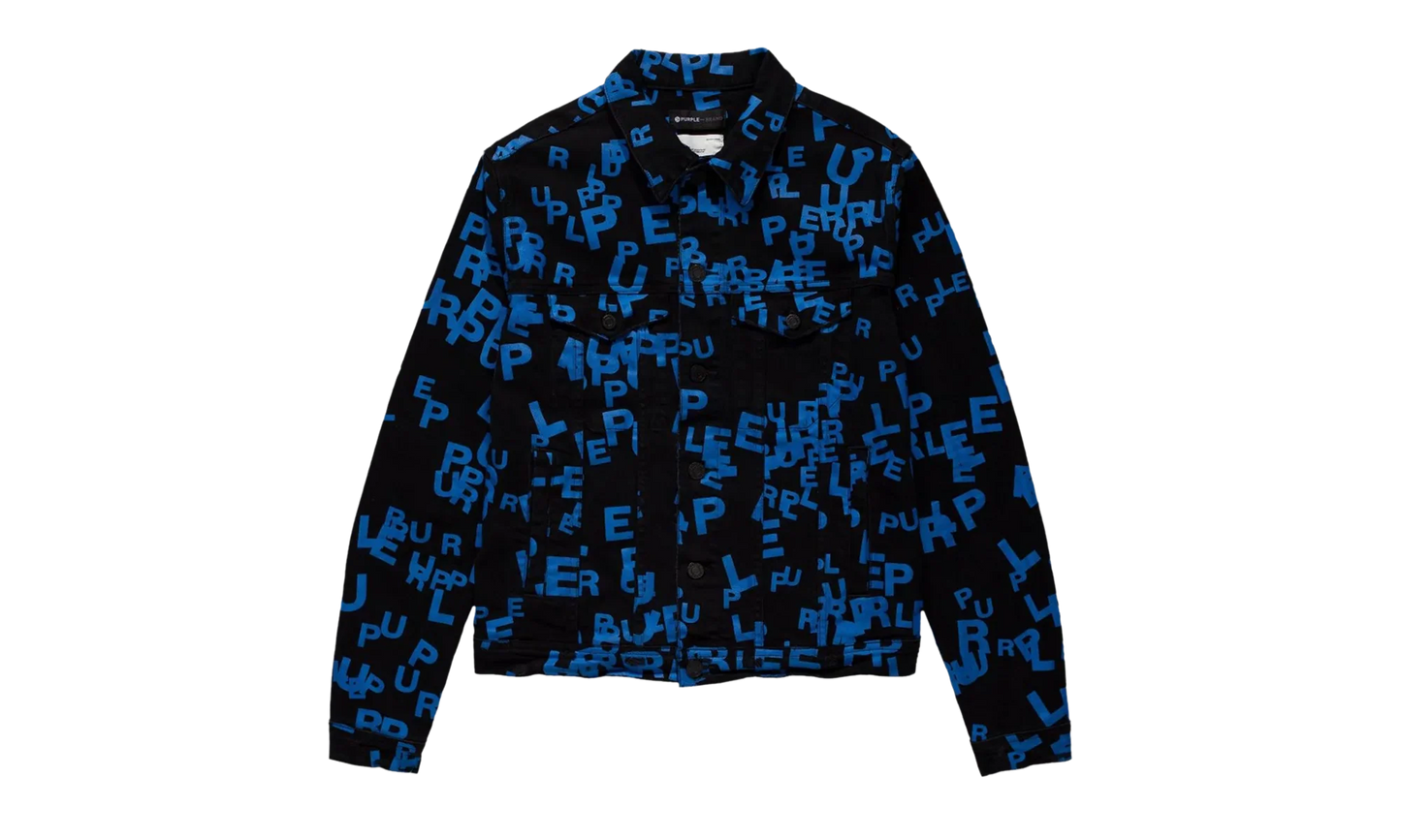 BLACK/BLUE LETTERS SCREEN PRINT TRUCKER "Black" P024 BBSP123