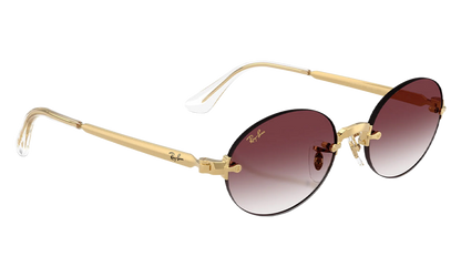 Ray-Ban Rimless "A$AP Rocky - Polished Arista Gold with Clear Gradient Dark Violet Lens" RB3929 001 8H