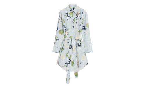 ABSTRACT PRINT TIE-WAIST DRESS "Azur" RW DR0040 5949 E24 270