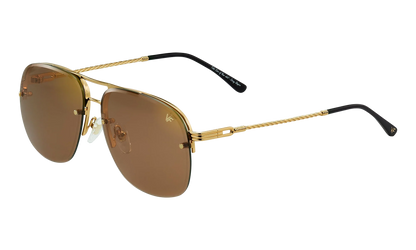 Snatch Bevel Rimless Drill Mount 18KT "Yellow Gold / Brown Flash Gold" DMSN2 0002 48C4