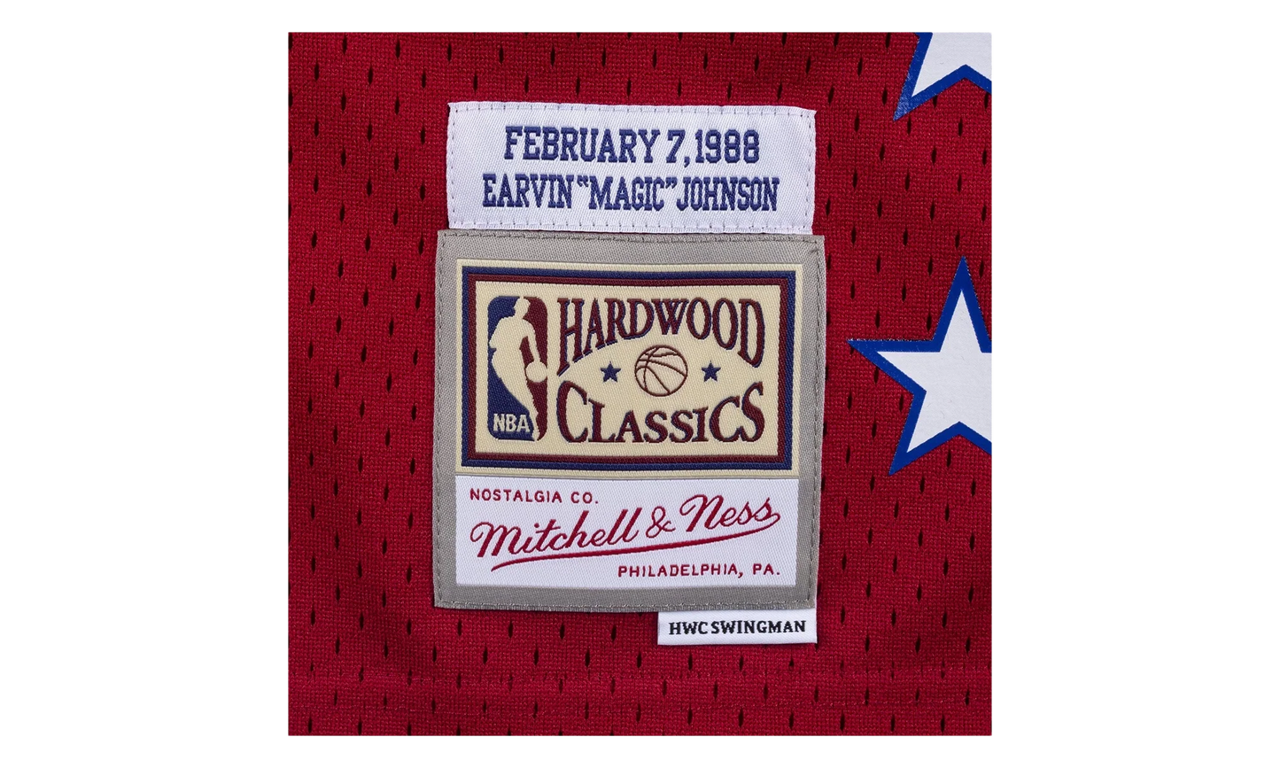 NBA Magic Johnson Rhinestone Swingman Jersey "1988 All-Star - Red" SMJYBW18018 ASWRED188EJH