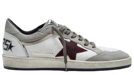 Golden Goose Ball Star Double Upper White Dove Bordeaux