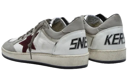 Golden Goose Ball Star Double Upper White Dove Bordeaux