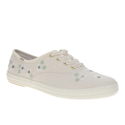 Champion Canvas Floral Embroidery Lace Up Sneakers