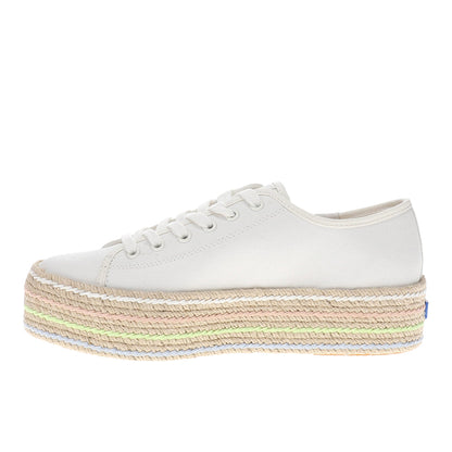 Triple Up Canvas Jute Pop Foxing Lace Up Sneakers